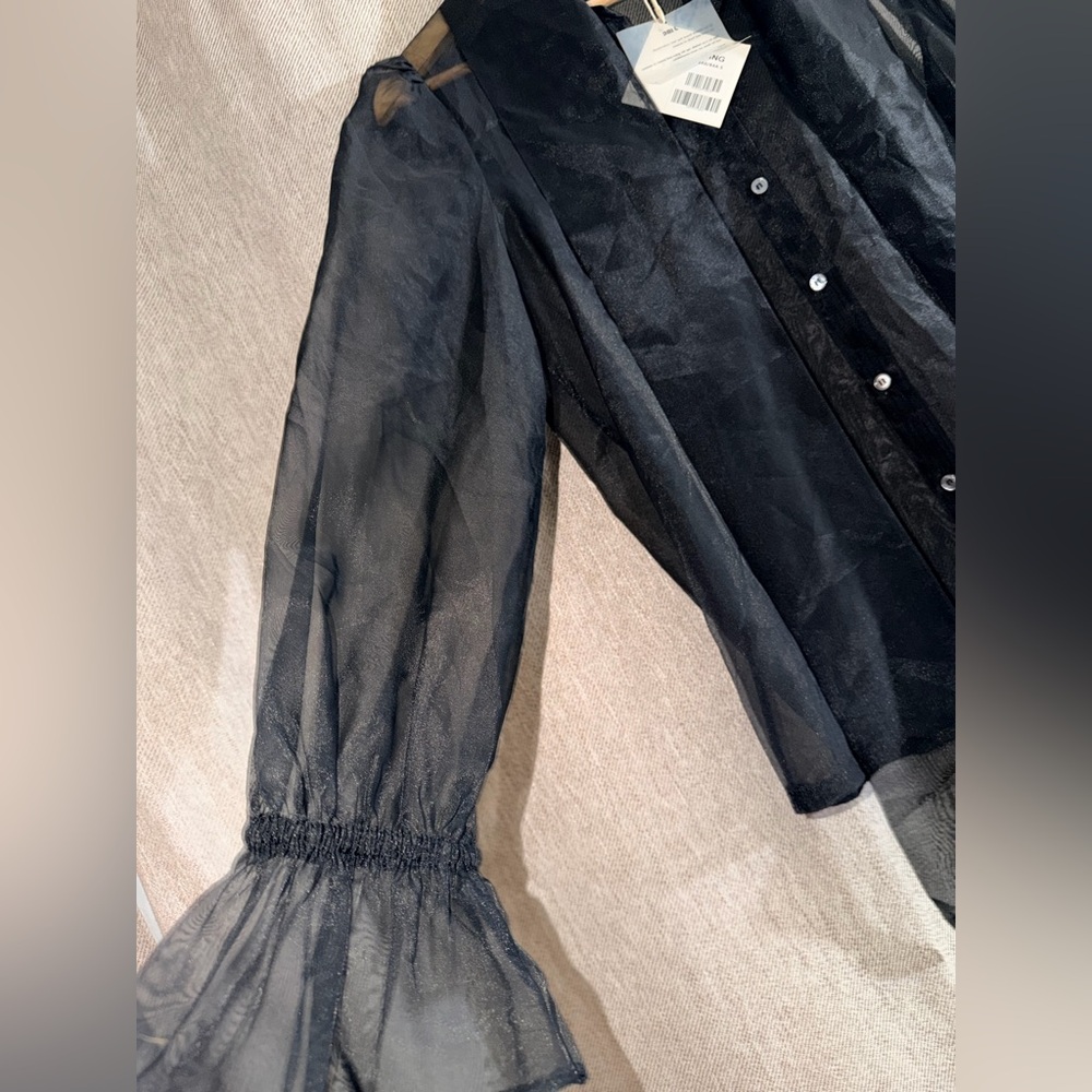 J.ING Black Sheer Blouse - Picture 4 of 15